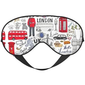 I Love London Print slaapmasker, nachtblinddoek, zachte oogschaduw cover voor vrouwen mannen, voor reizen dutje meditatie