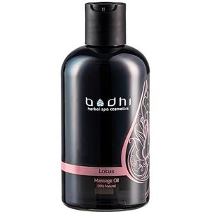 Bodhi® Massageolie Lotus 250 ml - met lotusgeur, voor ontspanningsmassage, met kokos- en rijstolie/veganistisch & 99% natuurlijk