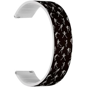 RYANUKA Solo Loop Strap Compatibel met Amazfit Bip 3, Bip 3 Pro, Bip U Pro, Bip, Bip Lite, Bip S, Bip S lite, Bip U (Dancing Skeletons) Quick-Release 20 mm Stretchy Siliconen Band Strap Accessoire,