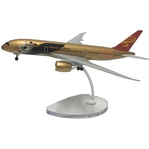 Decorate Airplane 16 cm for Air China Hainan Airlines Boeing 787 vliegtuigmodel metaal gegoten vliegtuig afgewerkt vliegtuigmodel for Collection or Gift (Size : Golden)