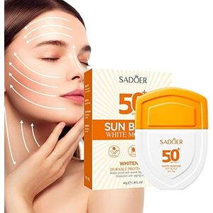Zonnebrand SPF 50 | Veilige, natuurlijke sunblock voor mannen en vrouwen,40g Waterbestendige Zonnebrandcrème Brede Spectrum Zonbescherming Minerale Zonnelotion Gomice
