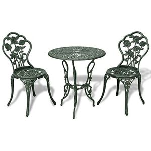 CBLDF 3 Delige Bistro Set Gegoten Aluminium Groen