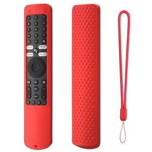 Siliconen hoes met afstandsbediening anti-slip beschermhoes anti-drop beschermende huid mouw met anti-verloren lanyard voor Xiaomi XMRM-ML (rood)