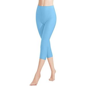 Libella 4161 VA dameslegging, 3/4 broek van katoen, capribroek met hoge taille, kleurrijk, slim fit, fitnessbroek, meerkleurig, 1 pak lichtblauw, XXL