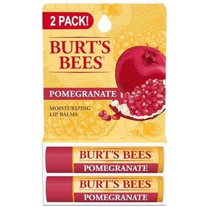 Burts Bees Pomegranate Moisturizing Lip Balm Twin Pack for Unisex 2 x 0.15 oz Lip Balm