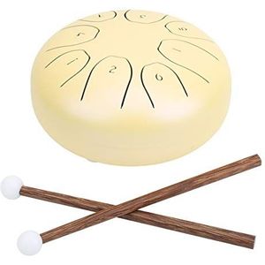 Steel Tongue Drum, Handpan Drum C Key Lotus Hand Pan Drum 8-tone SD-5 Shuffle Muziekapparatuur voor Mind Healing Yoga voor Meditatie Entertainment(Geel)