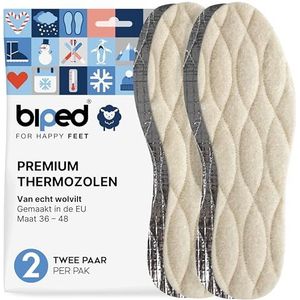 biped 2 paar winter inlegzolen - Schoen inlegzolen van echt lamswol - Verwarmende thermo inlegzolen met aluminium onderkant z2391(40)