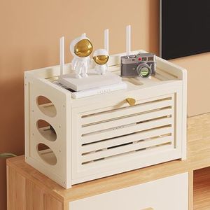 AVSMGP Kast Om Router En Modem Te Verbergen, Houten Wifi-Router Verborgen Kast - Onzichtbare Opbergruimte Met Meerdere Lagen - Voor Thuis En Op Kantoor,30.5 * 28cm/12 * 11in