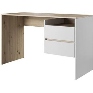 Deconation Paco Houten Bureau met Laden - Beige/Wit - L 125 cm