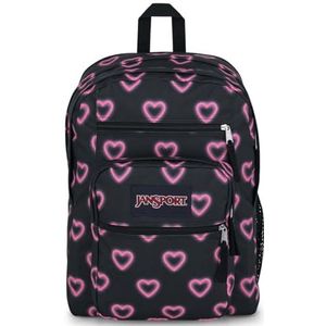 JanSport BIG STUDENT Grote rugzak, 15 inch laptopvak, Happy Hearts Black (Zwart)