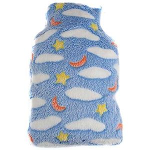 DieffematicRSD Warmwaterkruik Hot Water Bag Cloth Cover Water-filled Hot Water Bag Super Soft (Color : Blue multi star)