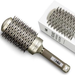 H&S - Ronde Haarborstel - Goud - Zwijn Varkenshaar - Keramisch