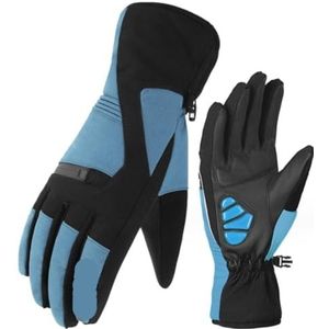 Paardrijhandschoenen Fietshandschoenen Handschoen Heren Fietsen Winter Warm Waterdicht Motorhandschoenen Fiets Schokbestendig Hardloophandschoenen Sporthandschoenen(Color:Blue,Size:XL)