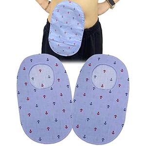 Colostomy Bag Covers - Stretchy stoma Ondersteuning Kledingzakje met ronde opening voor Ileostomie Stoma, 2 stuks (lichtblauw)