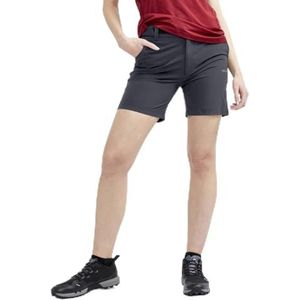 Craft ADV Explore Tech Shorts voor dames, outdoorbroek XS, asfalt, 4-weg stretch, voorgevormde knieën, verstelbare tailleband, achterzak met ritssluiting, wandelbroek voor dames, functionele broek