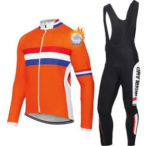 KINTPP Mannen Fietsen Kleding Lange Mouw Mens Pro Wielertrui Set Team UCI Cycle Kleding Mens Winter Herfst