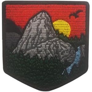 Wolf Compass Badge Camping Outdoor Tactische Sleutelhanger Geborduurd Badge voor Kleding en Rugzak-H V00607-7-Antiek Zilver
