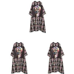 3 set waterdichte kapper kapper stylist cape haarstyling cape skelet, zwart C 140x160 cm, 140x160 cm