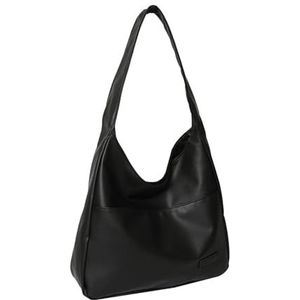 Shoulder Bag for Women, Solid Color Shoulder Bag, Tote Handbag Big Capacity (One Size,Black)
