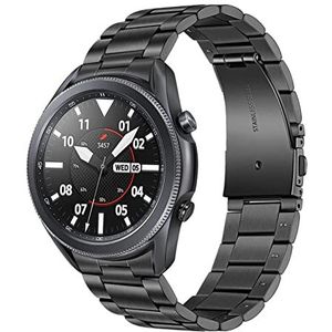 Geen hiaten massief roestvrijstalen horlogeband geschikt for Samsung Galaxy Watch3 45mm Hand Detach Strap Quick Release Band Horloge 3 Polsband (Size : Black)