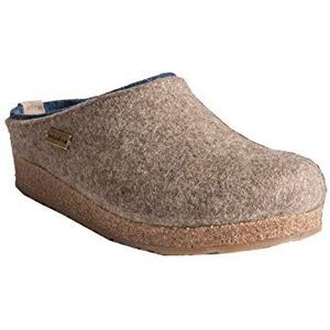 Haflinger Pantoffels dames heren unisex Grizzly Kris 711056, grootte:46, kleur:Beige