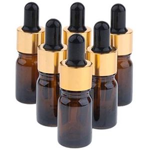6x Lege Dropper Flessen Hervulbare Etherische Olie Kosmetische Kruik Inblikken 10ml