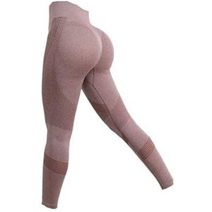 High Waist Yoga Leggings for Women Tummy Control Workout Compression Pants Moisture-Wicking Stretchy Gym Running Activewear Seamless Squat-Proof High-Rise Leggings(Pink_S 3PCS)