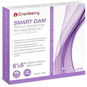 Cranberry USA Cranberry CR8366 Smart Dam Non-Latex Poedervrij, groene munt geurend, 6x6, lavendel (Pack van 15)
