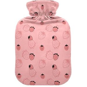 LI ZHI XIN PVC warmwaterkruik met fluwelen deksel 1L 2L kleine middelgrote aardbei patroon