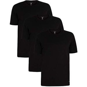 Ted Baker Heren 3-pack ademend stretch T-shirt ronde hals - Zwart - M