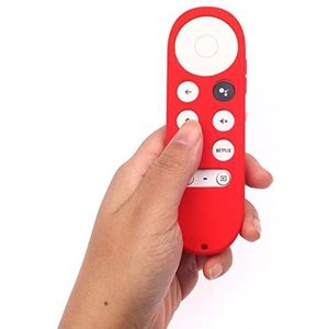 Siliconen Beschermhoes, Afstandsbediening Beschermhoes Siliconen Hoes Geschikt voor Chromecast met TV-afstandsbediening(Rood)