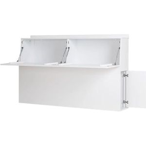 Memomad Hoofdbord voor bed Bali wit voor bedden tot 160 cm breed, functioneel hoofdeinde met veel opbergruimte, modern hoofdeinde van MDF, wit gelakt