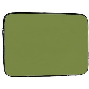 Solid Donkergroene Shockproof Draagbare Laptop Sleeve Voor Mannen En Vrouwen Zakelijke Reizen Kantoor Dagelijks Gebruik17 Inch