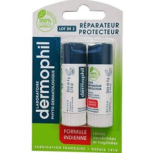 Dermophil Lippenstift, reparatiebescherming, Indiase formule, duo (3 x 6 sticks)