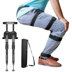 Stoelbroek Draagbare onzichtbare stoel Exoskelet Levitatiestoel 5 versnellingshoogten verstelbaar 2025 Verbeterde stoelloze draagbare beenbeer tot 150 kg, for kappers, chef-koks buiten (zwart)(Black,X