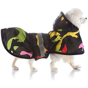 Bienwwow Hond regenjas met capuchon Ultra-licht ademend 100% waterdichte regenjas voor middelgrote grote ras hond (XL, YY21Black)