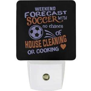 Weekend Voorspelling Voetbal Warm Wit Nachtlampje Plug In Muur Schemering naar Dawn Sensor Lichten Binnenshuis Trappen Hal