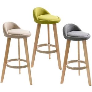 Barstoel, 3-delige Set Barkrukken Met Massief Houten Frame, Moderne En Eenvoudige Barkrukken Met Lage Rugleuning, Geschikt For Keukens, Lounges, Bars, Kantoren, Enz (Size : Sitting height-50cm, Colo