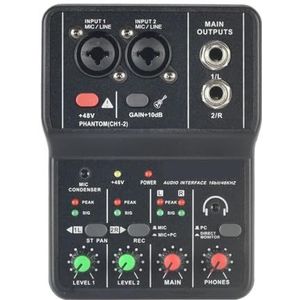 Mini Audio Interface PC Record 48V Muziekopname Draagbare Geluidskaart For Gitaar Home Studio Music Pro Computer Breed Toepasbaar