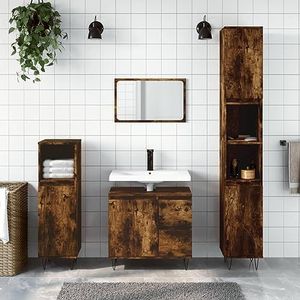AJJHUUKI Meubelsets 3-delige badkamermeubelset gerookt eiken ontworpen houten meubels