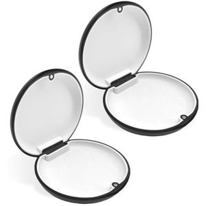 EUPSIIU 2 stuks Retainer Case, Orthodontische kunstgebit, slanke kunstgebit opbergdoos (zwart)