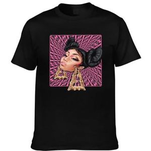 Nicki Music Minaj Shirt heren ronde hals korte mouwen T-shirt modieuze veelzijdige katoenen tops zwart, Zwart, 4XL