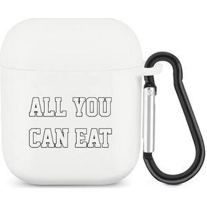 All You Can Eat Leuke Case voor AirPods 2&1 Schokbestendige Beschermende Hoofdtelefoon Gevallen Cover Met Sleutelhanger voor Mannen Vrouwen
