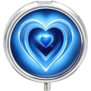 Blauw Hart Pillendoosje Pil Case Pil Organizer Geneeskunde Pil Organizer Wekelijkse Pil Organizer Pil Houder Kleine Pil Case Pil Containers Pil Houder voor Portemonnee