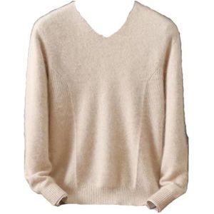 Heren Herfst Winter Kasjmier Trui Blouses Solid V-hals Truien Comfortabele Verdikte Trui, Beige Bruin Grijs, S