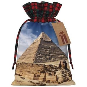 Kerst Gift Zakken Met Drawstrings Piramides van Egypte Gedrukt Xmas Gift Zakken Herbruikbare Kerst Thema Opbergzakken Voor Party Gunsten Present Wrapping