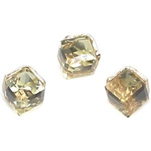 Knopen voor naaien 6 Stuks Strass Kleine Glazen Knoppen Diamante Juweel Helder Vierkante Schacht Knop Craft for Jas Kleding-Rood, 11mm (Color : Giallo)