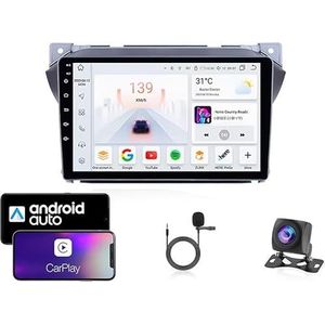 9 Inch Autoradio Compatibel voor Suzuki alto 2009-2016 met GPS Navigatie CarPlay Android Auto Acht-Core 4G Bluetooth WiFi MirrorLink Stuurwiel Afstandsbediening(T4 8 Core 4G+Wifi 4G+64G)