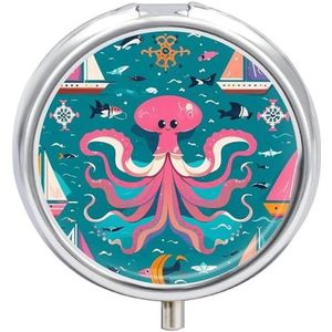 Ronde pillendoos 3 compartimenten draagbare medicijnpillendoos één maat pillendoos voor zakpillenorganisator en vitaminecontainers voor reizen