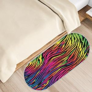 SEEKJOYS Shag Gebied tapijten voor slaapkamer woonkamer decor abstracte dierlijke texturen zacht donzig pluche tapijt 50 x 120 cm zebraprint tapijt modern antislip pluizig tapijt